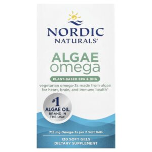 Nordic Naturals - Suplemento de Ômega-3 Vegetal Algae Omega 120 Softgels Vegetais
