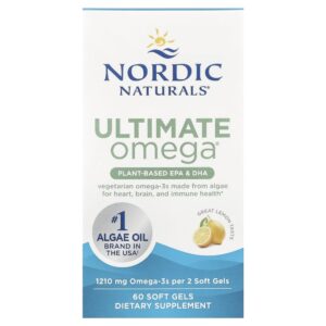 Nordic Naturals - Suplemento de Ômega-3 Vegetal Ultimate Omega Plant-Based Limão 60 Softgels