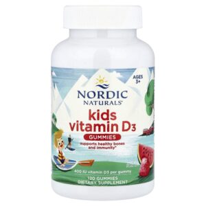 Nordic Naturals - Suplemento de Vitamina D3 Infantil 400 UI Melancia Silvestre 120 Gomas