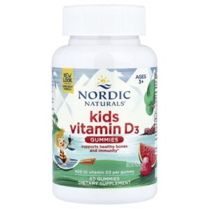 Nordic Naturals - Suplemento de Vitamina D3 Infantil 400 UI Melancia Silvestre 60 Gomas