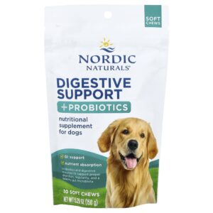 Nordic Naturals - Suplemento Digestivo e Probióticos para Cães Caldo de Ossos 30 Mastigáveis