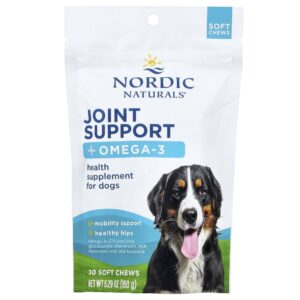Nordic Naturals - Suplemento para Articulações e Ômega-3 para Cães Caldo de Ossos 30 Mastigáveis