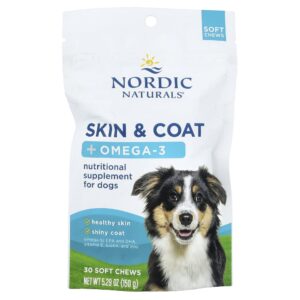 Nordic Naturals - Suplemento para Pele e Pelos e Ômega-3 para Cães Caldo de Ossos 30 Mastigáveis