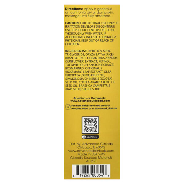 Óleo Corporal Firmador com Retinol 112 ml - Advanced Clinicals