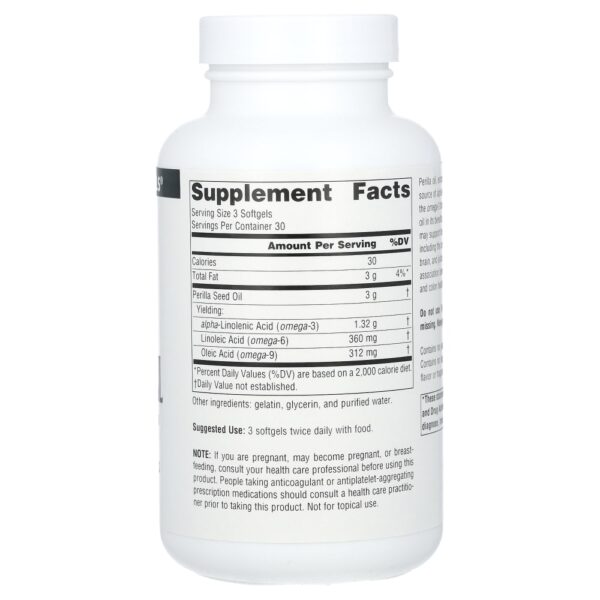 Óleo de Perilla 90 Softgels - Source Naturals