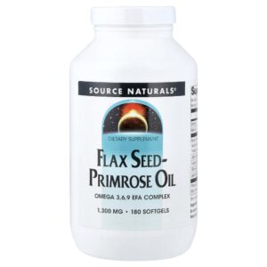 Óleo de Semente de Linhaça e Prímula 180 Softgels - Source Naturals