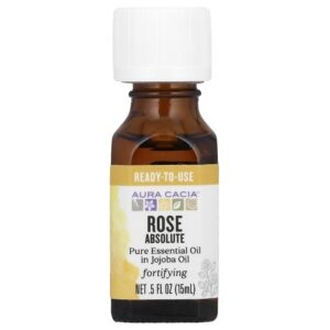 Óleo Essencial de Absoluto de Rosa Diluído em Óleo de Jojoba 15 ml - Aura Cacia