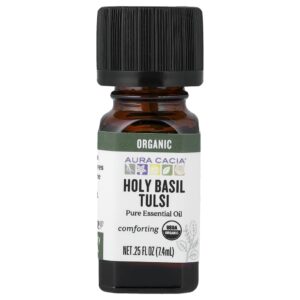 Óleo Essencial Puro Orgânico de Tulsi Manjericão Sagrado 7.4 ml - Aura Cacia