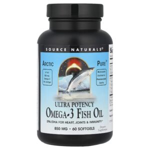 Ômega-3 Arctic Pure Ultra Potência 850 mg 60 Softgels - Source Naturals