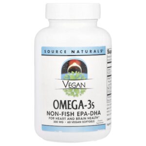 Ômega-3 Vegano EPA e DHA 300 mg 60 Softgels Veganas - Source Naturals