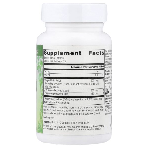Ômega-3 Vegano Vegan True 300 mg 30 Softgels Veganas - Source Naturals