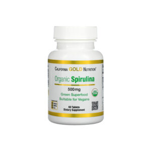 Organic Spirulina (Espirulina Orgânica) 500mg 60 Tabletes - California Gold Nutrition