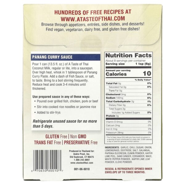 Pasta de Curry Panang 50 g - A Taste Of Thai