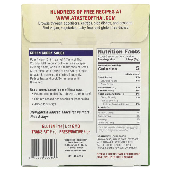 Pasta de Curry Verde 50 g - A Taste Of Thai