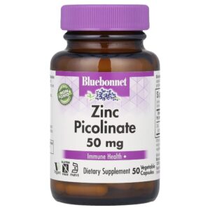 Picolinato de Zinco 50 mg 50 Cápsulas Vegetais - Bluebonnet Nutrition