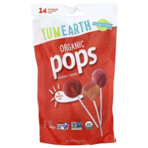Pirulitos Orgânicos Sabores Sortidos 14 Pirulitos Embalados Individualmente 87 g - YumEarth