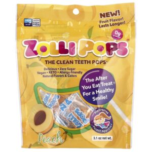 Pirulitos para Dentes Limpos Pêssego 88 g (88 g) - Zollipops
