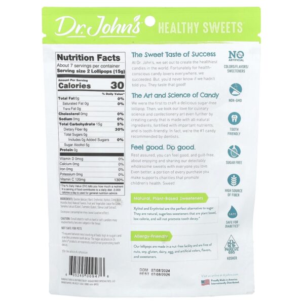 Pirulitos Swirlsicle de Creme + Fibra e Vitamina C Amora Framboesa Azul Laranja Pêssego e Morango Sem Açúcar 109 g - Dr. John's Healthy Sweets