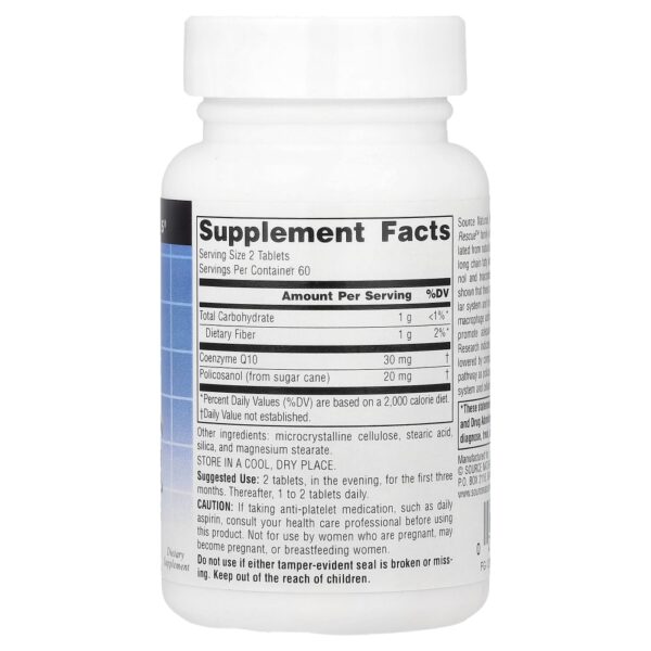 Policosanol com Coenzima Q10 120 Comprimidos - Source Naturals