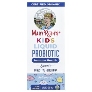 Probiótico Líquido Orgânico para Crianças Acima de 4 Anos Sem Sabor 2 Bilhões de UFCs 30 ml - MaryRuth's