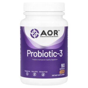 Probiótico Probiotic-3 90 Cápsulas - Advanced Orthomolecular Research AOR