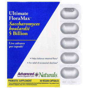 Probiótico Ultimate FloraMax Saccharomyces Boulardii 5 Bilhões 30 Cápsulas Veganas - Advanced Naturals