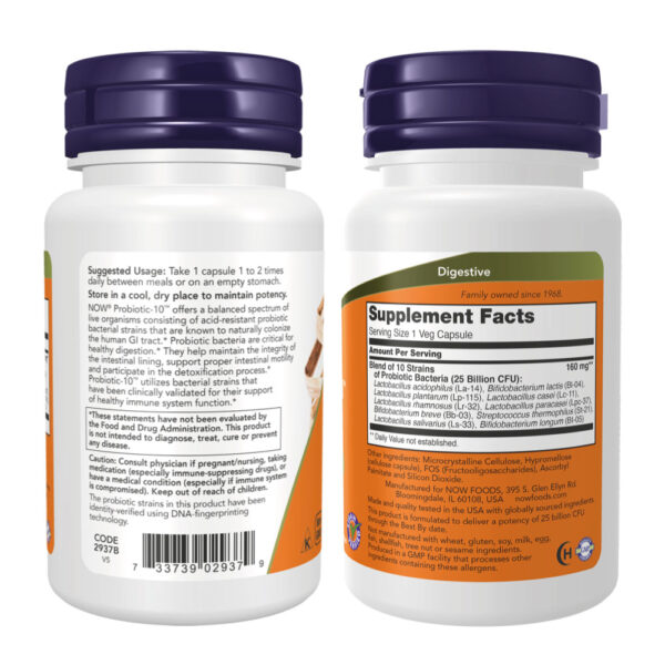 Probiótico 10-25 Bilhões 30 Veg Cápsulas - Now Foods