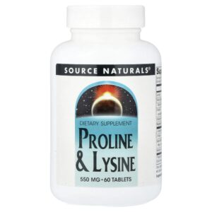 Prolina e Lisina 60 Comprimidos - Source Naturals