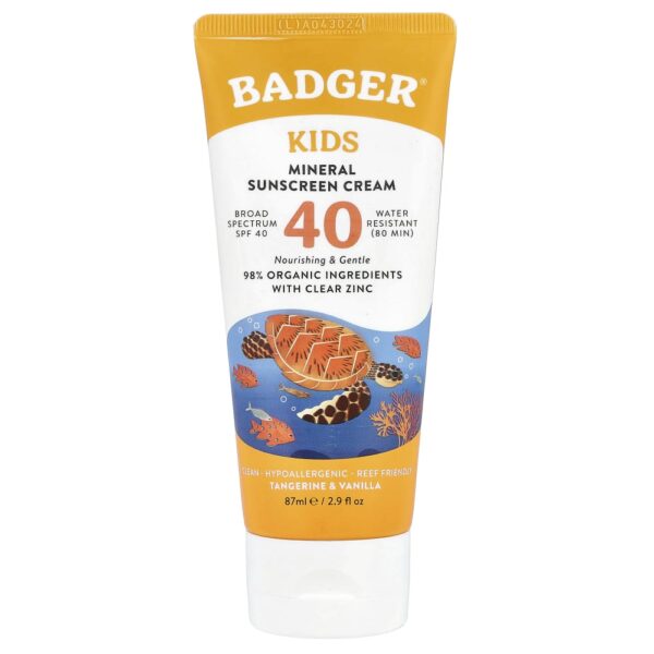 Protetor Solar Mineral Infantil Sport FPS 40 Tangerina e Baunilha 87 ml - Badger