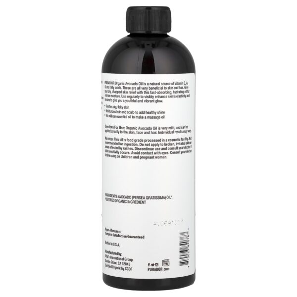 Pura D'or - Óleo de Abacate Orgânico 473 ml