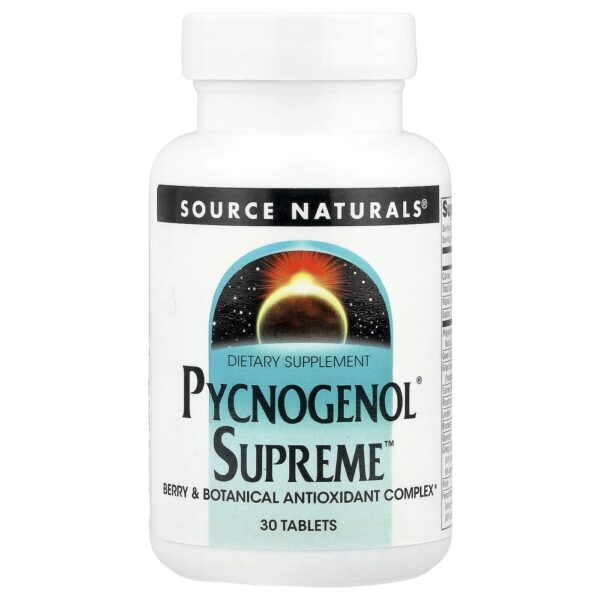 Pycnogenol Supreme Extrato de Casca de Pinho 30 Comprimidos - Source Naturals