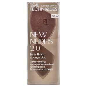 Real Techniques - Duo de Esponjas de Maquiagem Nudes 2.0 Bare Finish 2 Unidades