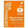 Real Techniques - Kit de Esponja e Sabonete Higienizador Miracle Blend and Cleanse 3 Peças