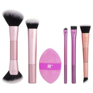 Real Techniques - Kit de Pincéis e Puffs de Maquiagem Big Blends Energy 6 Peças