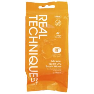 Real Techniques - Lenços de Higienização Rápida para Pincéis Miracle Brush Wipes 20 Lenços