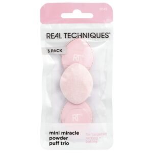 Real Techniques - Trio de Puffs para Maquiagem Mini Miracle Puff 3 Unidades