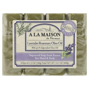 Sabonete em Barra com Óleo de Oliva Lavanda e Alecrim 4 Barras de 100 g - A La Maison de Provence