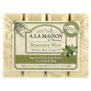 Sabonete em Barra para Mãos e Corpo Alecrim e Menta 4 Barras de 100 g - A La Maison de Provence
