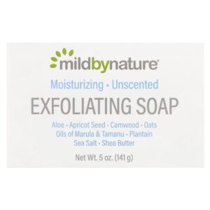 Sabonete Esfoliante com Óleos de Marula e Tamanu e Manteiga de Karité Sem Perfume 141 g - Mild By Nature
