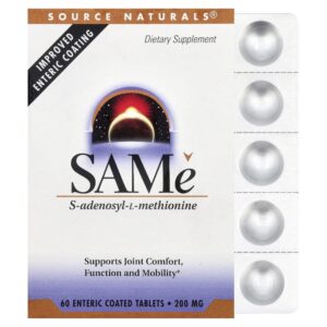 SAMe S-Adenosilmetionina 200 mg 60 Comprimidos - Source Naturals