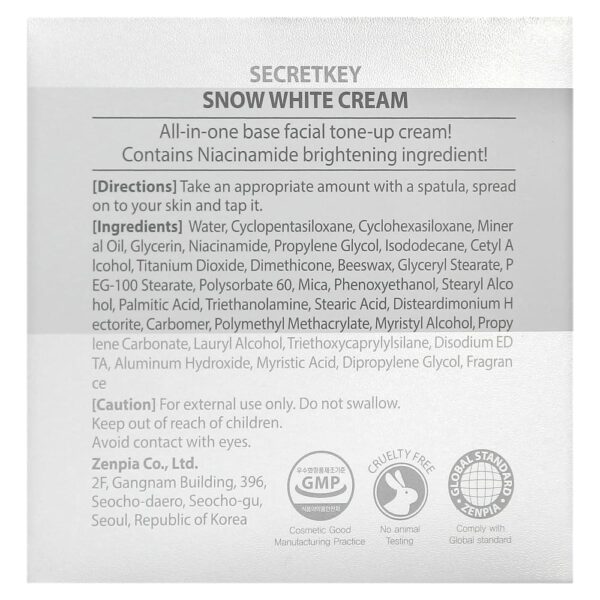 Secret Key - Creme Facial Iluminador Snow White Cream 50 g