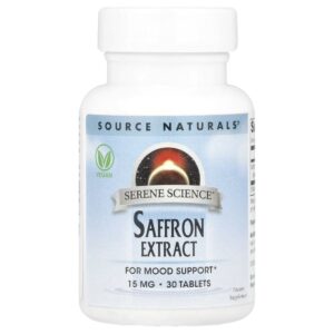 Serene Science Extrato de Açafrão 15 mg 30 Comprimidos - Source Naturals