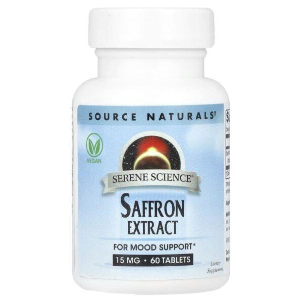 Serene Science Extrato de Açafrão 15 mg 60 Comprimidos - Source Naturals