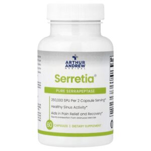 Serretia Serrapeptase Pura 125000 SPUs 60 Cápsulas - Arthur Andrew Medical