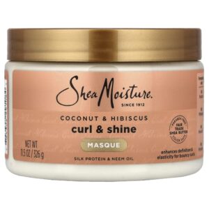 SheaMoisture - Máscara de Tratamento para Cachos e Brilho Coco e Hibisco 326 g