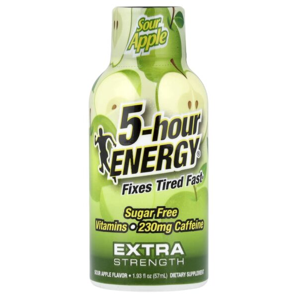 Shot Energético Líquido Sabor Maçã Verde 12 Frascos 57 ml - 5-hour Energy