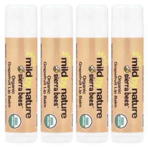 Sierra Bees(TM) Balms Labiais Orgânicos Toranja Embalagem com 4 Unidades 4,25 g Cada - Mild By Nature