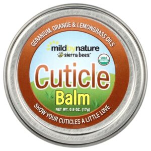 Sierra Bees(TM) Bálsamo para Cuidados com as Cutículas Gerânio Laranja e Capim-limão 17 g - Mild By Nature