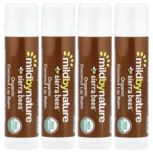 Sierra Bees(TM) Bálsamos Labiais Orgânicos Coco Embalagem com 4 Unidades 4,25 g Cada - Mild By Nature