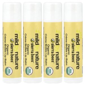 Sierra Bees(TM) Bálsamos Labiais Orgânicos Creme Brulee 4 Unidades 4,25 g Cada - Mild By Nature